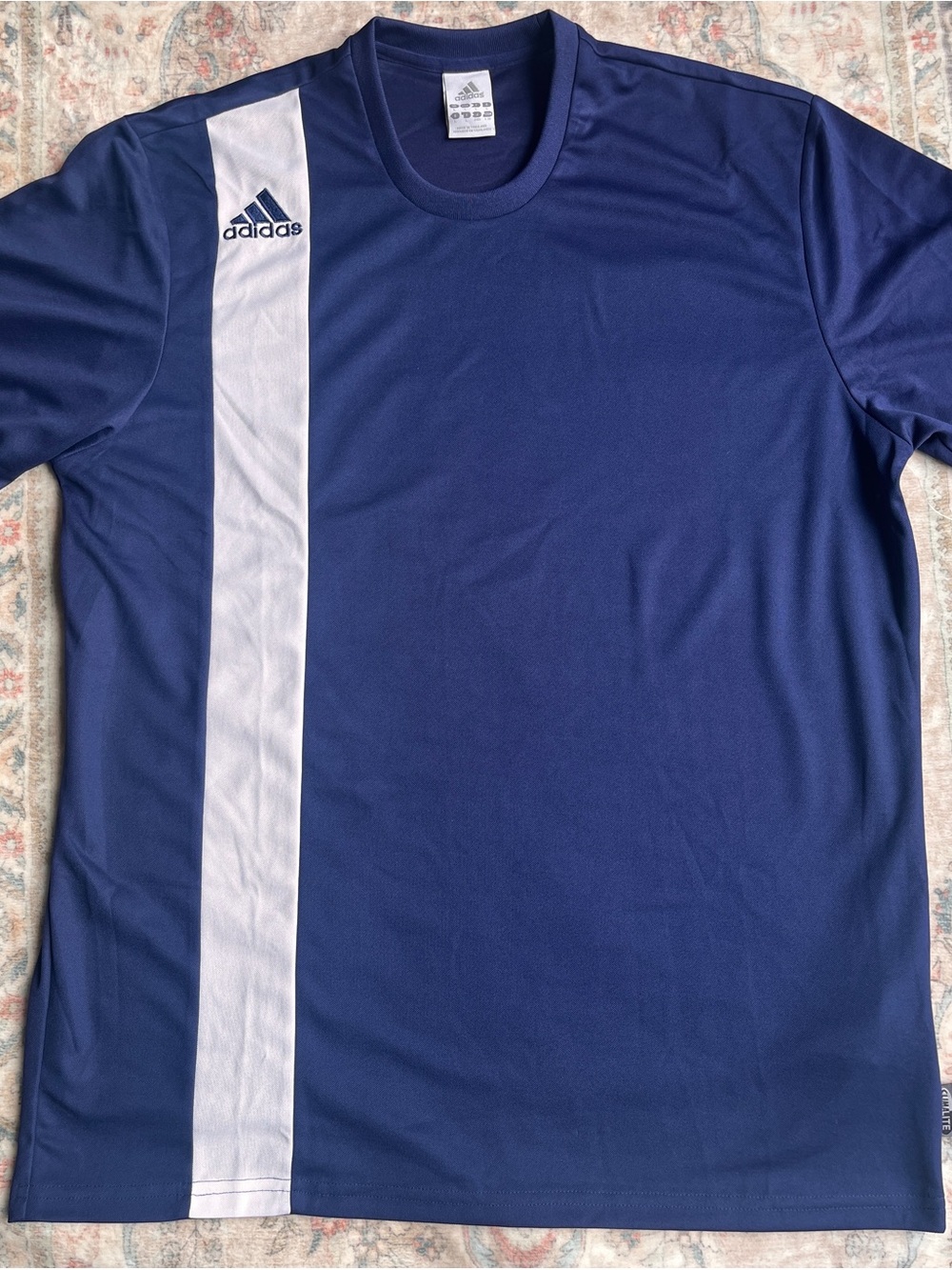 Adidas Men’s Navy Blue Athletic Jersey with White Stripe
